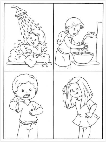 hábitos de higiene personal para colorear-imagen-para-descargar-e-imprimir